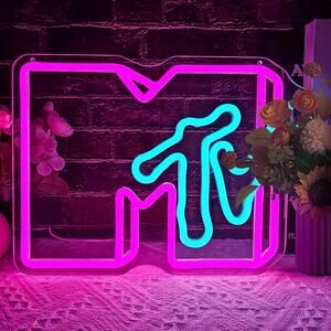 MTV Neon Sign Night Light Room Wall Decoration